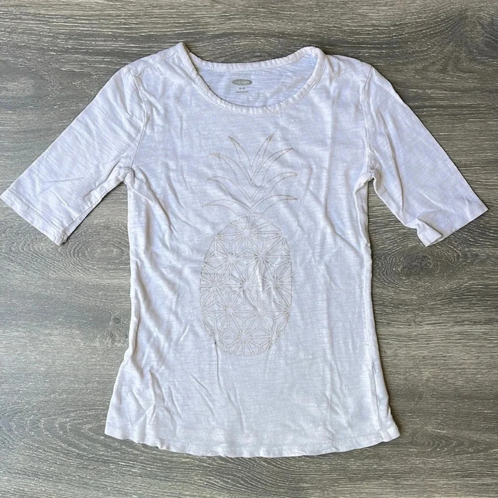 Old Navy Pineapple Shirt, rose gold